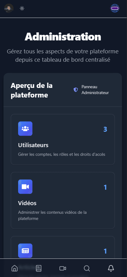Application mobile - Administration